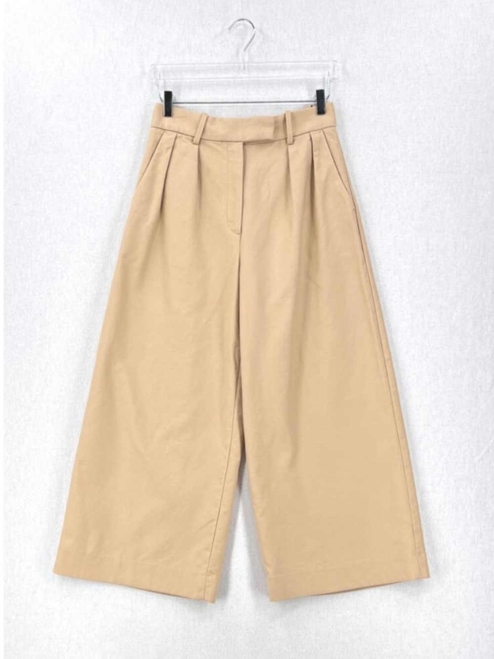 BANANA REPUBLIC Maverick Cruise Cropped Wideleg Pant Tan Pleated High Rise Khaki